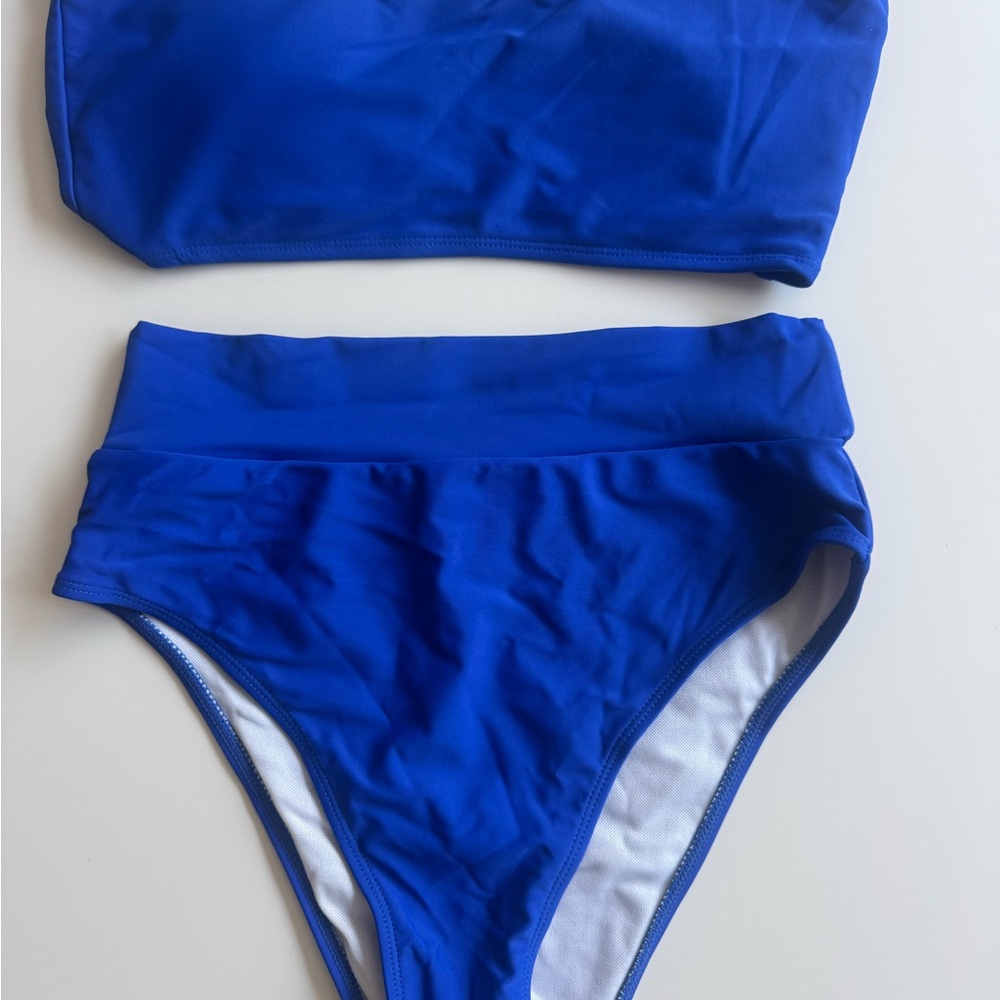 Blue High-Waisted Bikini Set